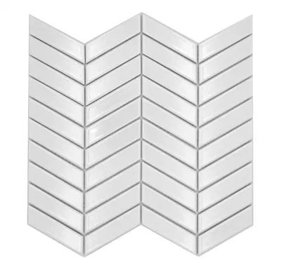 Produktbild von Keramikmosaik weiß glänzend Pfeiloptik Mosaikfliese Küchenwand Fliesenspiegel Bad Duschwand MOS24-EV31_f