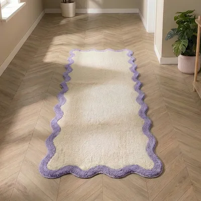 Produktbild von Volero - Waschbarer Läufer - Hazy Lila Creme - 80x300cm - Wohnzimmer, Schlafzimmer, Flur - Modern