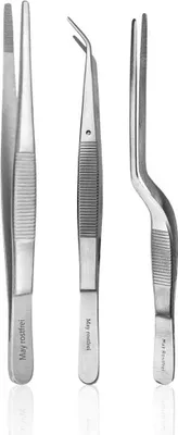Produktbild von 3er Set Kochpinzetten ca. 16 cm lang - Küchenpinzette & Servierpinzette