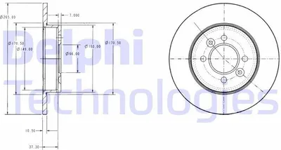 Produktbild von 2x DELPHI Bremsscheibe BG2694 für RENAULT LAGUNA I (B56_ 556_) SAFRANE I (B54_)