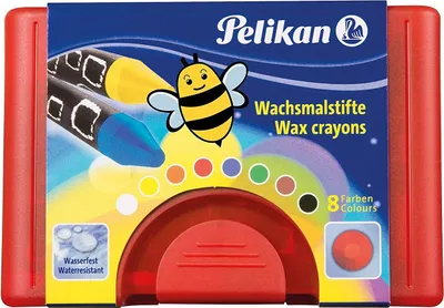 Produktbild von Wachsmalstifte Pelikan wasserfest Etui mit 8 Stiften