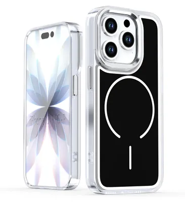 Produktbild von Magnetische Hülle für iPhone 15 Pro, Dünn Klare Stoßfest Handyhülle, Kompatibel mit MagSafe Schwarz