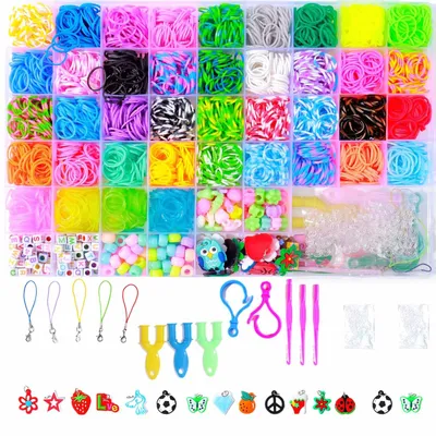 Obrázek produktu pro Loom bands sada - Gumičky - přes 5000 barevných gumiček - Na výrobu náramků a šperků - S doplňky