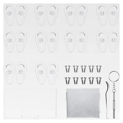 Produktbild von Nasenpads für Brillenreparatur Set, 10 Paar Silikon-Nasenpads, Luftkammer-Nasenpads für Schraubbrillen, inklusive Mikroschraubendreher, Pinzette und Reinigungstuch