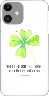 Produktbild von Mr. & Mrs. Panda Iphone 11 Handyhülle Blume Kleeblatt - Weiß - Geschenk, Kleeblätter, Umzug, Handy Schutzhülle, Smartphone Hülle, Neuanfang, Cover, Glücksbringer, Blumen