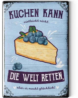 Produktbild von LANOLU Kühlschrankmagnete lustig- Kuchen, Welt retten, glücklich -lustige Magnete mit Sprüchen und witzigen Motiven 8x5,5cm