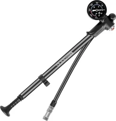 Produktbild von Fahrradfederungspumpe mit Manometer 300 psi, für Presta und Schrader Ventile, tragbar