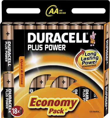 A retail package of Duracell AA batteries.