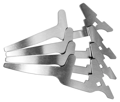 Image de Ensemble de 2 planches en bois pour cuisson au feu de bois, avec support en acier inoxydable robuste, 32 cm