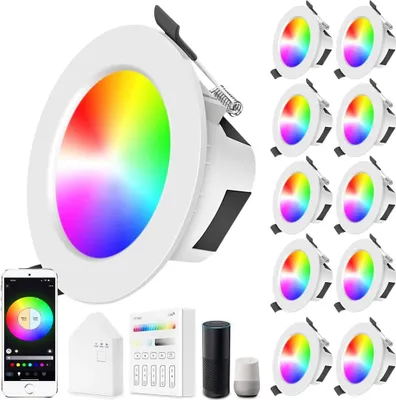 Obrázek produktu pro Lampa Downlight RGBIC WIFI Bluetooth 9W 160 000 barev Alexa 10 kusů