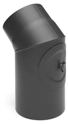 Produktbild von Raik Basic Rauchrohrbogen 150mm gussgrau 45° mit Tür für Rauchrohr / Ofenrohr