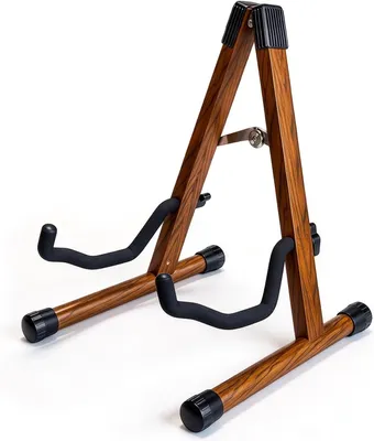 Produktbild von Gitarrenstativ in A-Form, faltbar und tragbar, geeignet für Bass, Ukulele, Banjo, Cello und Mandoline