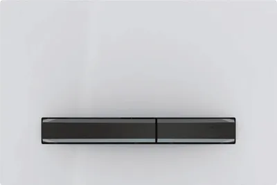 Obrázek produktu pro Geberit Sigma50 2-množstevní ovládací deska, černý chrom, bílá, čtvercová, 1 ks.