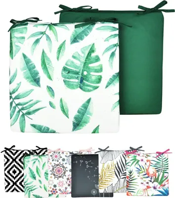 Produktbild von JACK Motiv Outdoor Wende Stuhlkissen 40x40cm Lounge Kissen Wasserfest Sitzkissen Garten Lotus Effekt, Farbe:Blatt