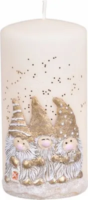 Obrázek produktu pro Nohel Garden Svíčka TRPASLÍCI VÁLEC vánoční d7x14cm