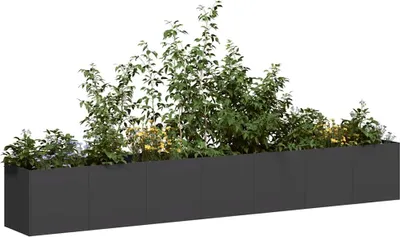 Produktbild von "2026 Promotion" Gartenbeet, Pflanzkübel, Schwarz 280x40x40 cm Kaltgewalzter Stahl - Beete MM974