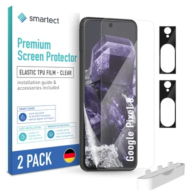 Produktbild von 2x TPU Schutzfolie Klar für Google Pixel 8 + 2x Kameraschutz Panzerfolie Display