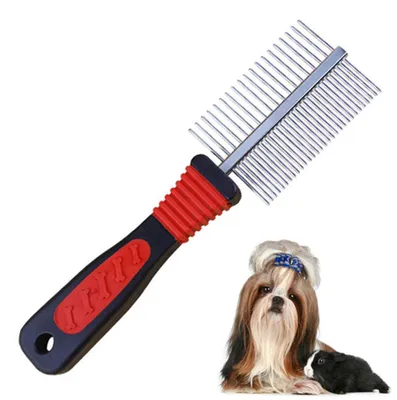 Imagen del producto de Peine para perros, peine para gatos, peine con dientes redondeados, de doble cara