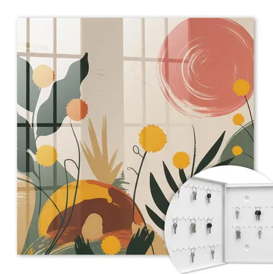 Produktbild von Metall Schlüsselkasten 30 x 30 cm - weißer Schlüsselschrank zur Wandmontage - wandhängende Schlüsselbox mit Tür - nach links öffnend - Schlüsselaufbewahrung für Flur - Büro - Arbeitszimmer - Werkstatt - Garage - Farbenfrohe Energie