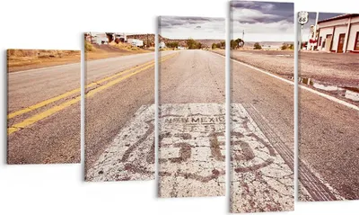 Produktbild von Bild auf Leinwand - Leinwandbild - USA Route 66 Reise - 100x60cm - Wand Bild - Wanddeko - Leinwanddruck - Bilder - Kunstdruck - Wanddekoration - Leinwand bilder - Wandkunst - EG100x60-2712