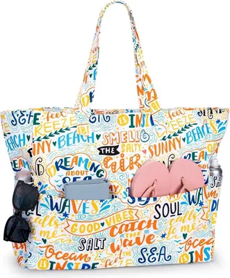 Produktbild von Strandtasche XXL Damen Familie Badetasche Reißverschluss Shopper