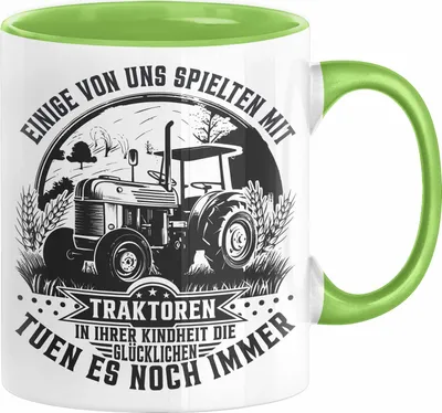 Produktbild von Bauer Landwirt Geschenk Tasse Einige Von Uns Spielten Mit Traktoren Geschenkidee Jungs (Grün)