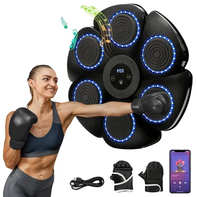 Obrázok produktu pre Hudobný boxovací tréner, nastaviteľné režimy rytmu, RGB svetelné efekty, čierna farba