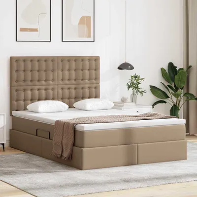 Obrázok produktu pre Maison Exclusive – posteľ s úložným priestorom a LED osvetlením Cappuccino 140 x 190 cm umelá koža