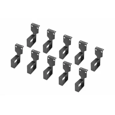 Produktbild von Digitus Kabelhalter für 483 mm (19")-Schränke, Kabelrinne, Stahl, Schwarz, 10 Stück(e)