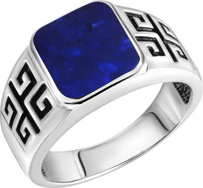 Produktbild von V Ring 925/- Sterling Silber rhodiniert Lapislazuli