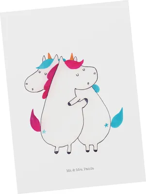Produktbild von Mr. & Mrs. Panda Postkarte Einhörner Umarmen - Weiß - Geschenk, Sister, Grußkarte, Unicorn, Familie, Fotokarte, Postkarten, Liebe, Ansichtskarten, Ansichtskarte