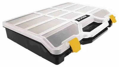 Image de Ironside 100-581 Boîte d'assortiment taille M 378x290x61mm 21 compartiments, noir/jaune