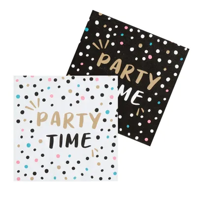 Produktbild von Papierservietten 20 Stück 'Party Time' 33x33 cm, Dekoration, Tischwäsche