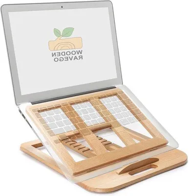 Produktbild von Faltbarer Laptopständer aus Holz für 15,6 Zoll