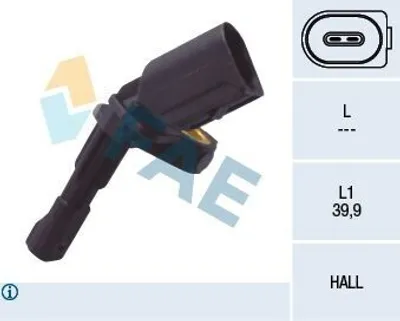 Obrázok produktu pre Snímač otáčok kolesa FAE ABS, zadné ľavé koleso, pre VW GOLF VI (5K1) 78102