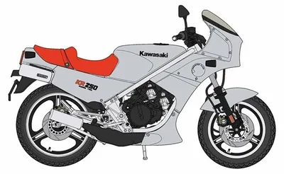 Imagen del producto de Hasegawa 21747 - Kawasaki KR250 a escala 1/12, color plateado - Nuevo