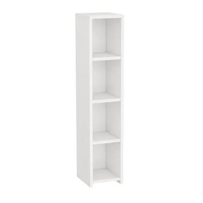 Produktbild von ComfortCove Standregal Schmal – Hochglanz Weiß Badregal mit 4 Fächern – Kompakter Nischenschrank & Beistellregal, 102 cm