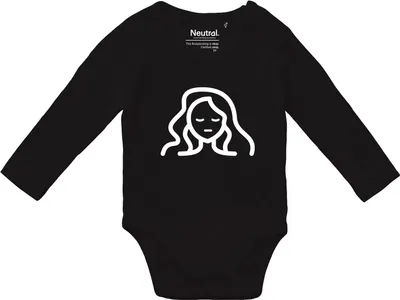 Produktbild von Huuraa Baby Body Jungfrau Sternzeichen Symbol 80 Black  Baumwolle Fairtrade Langarmbody Geschenkidee