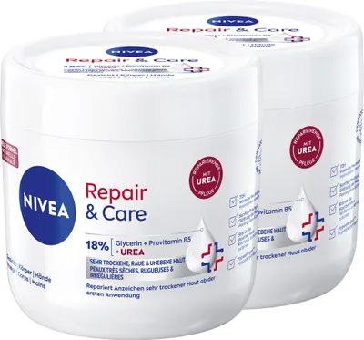 Produktbild von NIVEA Repair & Care Creme-Tiegel Urea 2 x 400ml