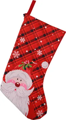 Produktbild von Weihnachtsstrumpf, 45,7 cm, große Socken zum Aufhängen am Kamin mit Weihnachtsmann-Schneemann-Muster, Weihnachtssüßigkeitentüten für die Weihnachtswand, Baumdekoration