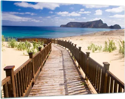 Produktbild von Bilder auf glas - Ozean Strand Sand Ufer - 120x80cm - Glasbilder - Wandbilder - Kunstdruck - zum Aufhängen bereit - Wanddekoration aus Glas - Glas Bilder - Wandbild auf Glas - GAA120x80-2544