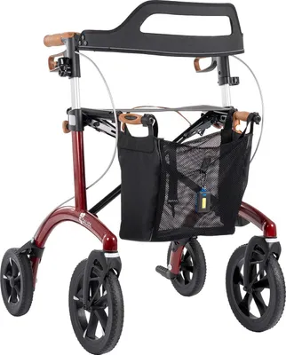 Produktbild von Saljol Allround Rollator inkl. Gratis Zubehör: Barolo Red / 62 cm Farbe: Barolo Red Sitzhöhe: 62 cm