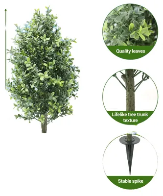 Immagine prodotto di Piante finte di bosso, altezza 2,3 piedi, stile topiaria da esterno, 70 cm