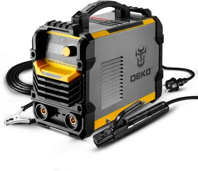 Zdjęcie produktu dla Spawarka MMA – spawarka inwerterowa ARC, 220 V, 200 A – przenośna – z uchwytem na elektrody, zaciskiem uziemiającym i przewodem zasilającym