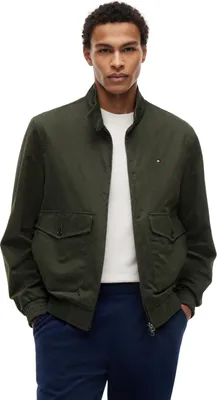 Produktbild von Tommy Hilfiger Herren Übergangsjacke Baumwolle Harrington mit Reißverschluss, Grün