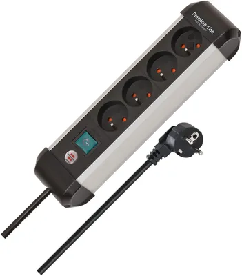 Obrázok produktu pre brennenstuhl Premium-Alu-Line napájacia lišta 4 zásuvky 1,8 m; 1391034400