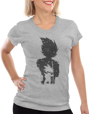Produktbild von style3 Goku Evolution Damen T-Shirt dragon son ball balls, Farbe:Grau meliert, Größe:L