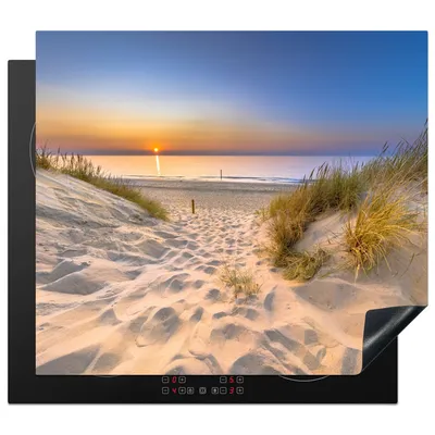 Obrázek produktu pro KitchenYeah® Kryt na sporák duna - západ slunce - horizont - pláž - tráva, 59x51cm, dekorace do kuchyně, keramický kryt na sporák, krycí deska na sporák