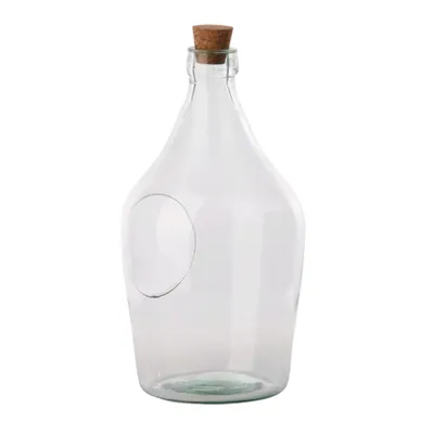 Obrázek produktu pro ESSCHERT DESIGN Skleněné terárium demižon otevřený z recyklovaného skla, 3l