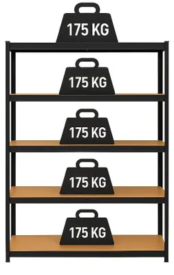 Productafbeelding van Metalen Rek met 5 Planken voor Garage en Kelder